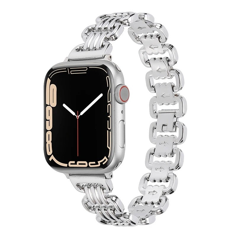 STAINLESS STEEL APPLE WATCH BAND 10/9/8/7/6/5/4/SE ULTRA 1/2 MULTICOLOR LUXURY