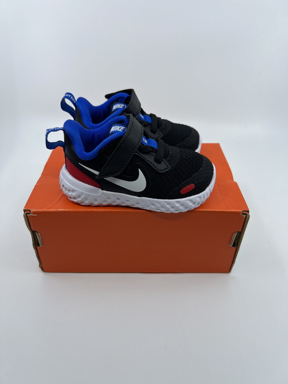 ♻️✅Nike Kids Toddler Revolution 5 Sneakers Black Blue BQ5673 020 Shoes Size4C