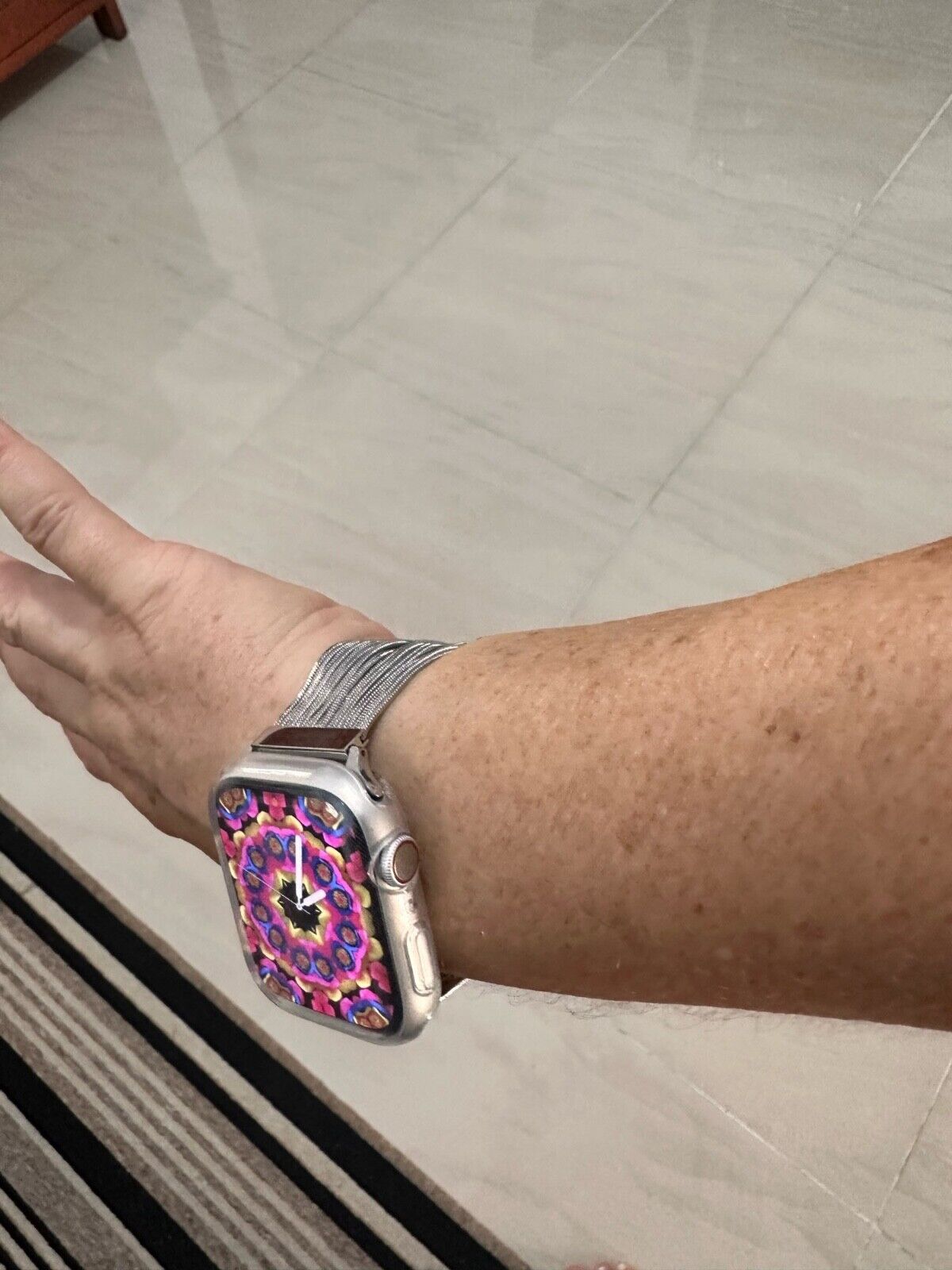 STAINLESS STEEL APPLE WATCH BAND 10/9/8/7/6/5/4/SE ULTRA 1/2 MULTICOLOR LUXURY