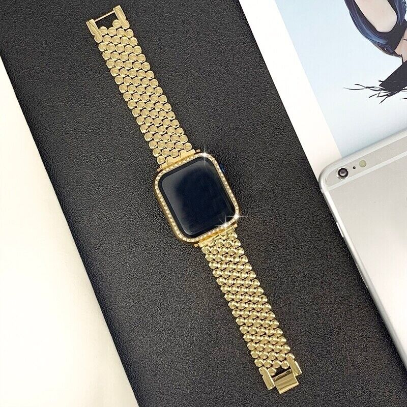 STAINLESS STEEL APPLE WATCH BAND 10/9/8/7/6/5/4/SE ULTRA 1/2 MULTICOLOR LUXURY