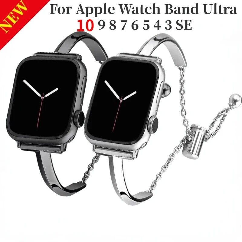 STAINLESS STEEL APPLE WATCH BAND 10/9/8/7/6/5/4/SE ULTRA 1/2 MULTICOLOR LUXURY