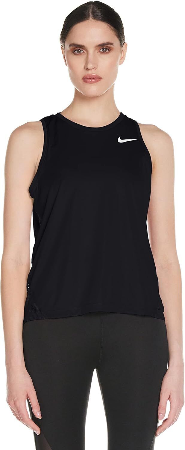 Nike Women's Miler Running Tank Black/Reflective Silver Size Small