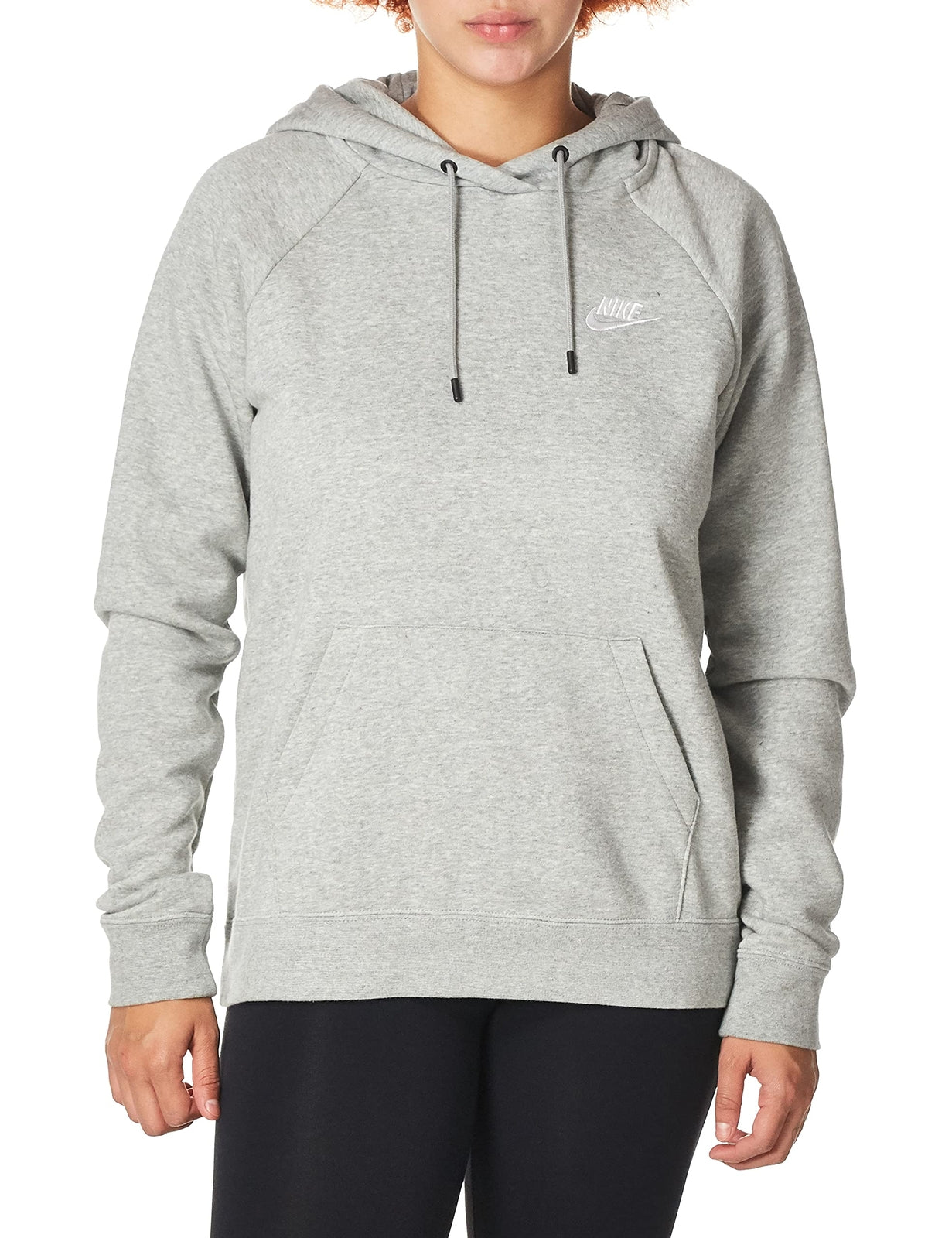 ♻️✅Nike Women's Dark Grey Heather Essential Fleece Hoodie Size XS (BV4124 063)