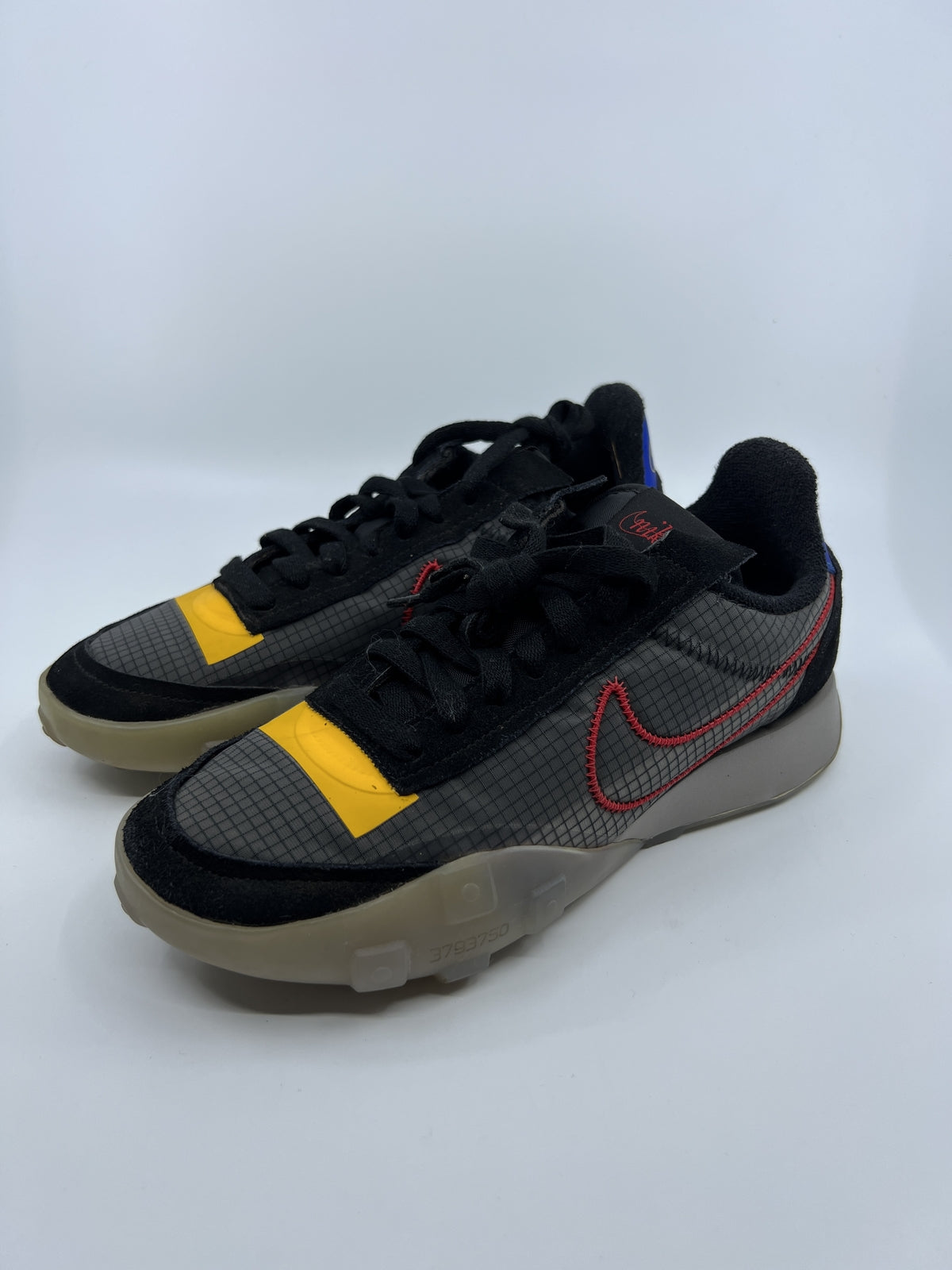 ♻️✅Nike Waffle Racer 2X Black/ Grey Women Sz 7 CK6647 Nice Condition