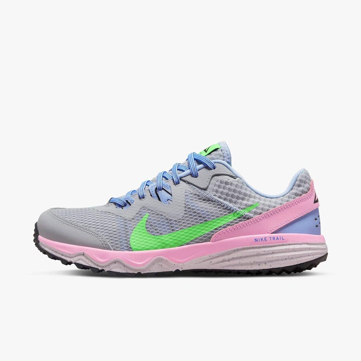 Nike Women Juniper Trail Running Shoe 7 Wolf Grey/Green Strike