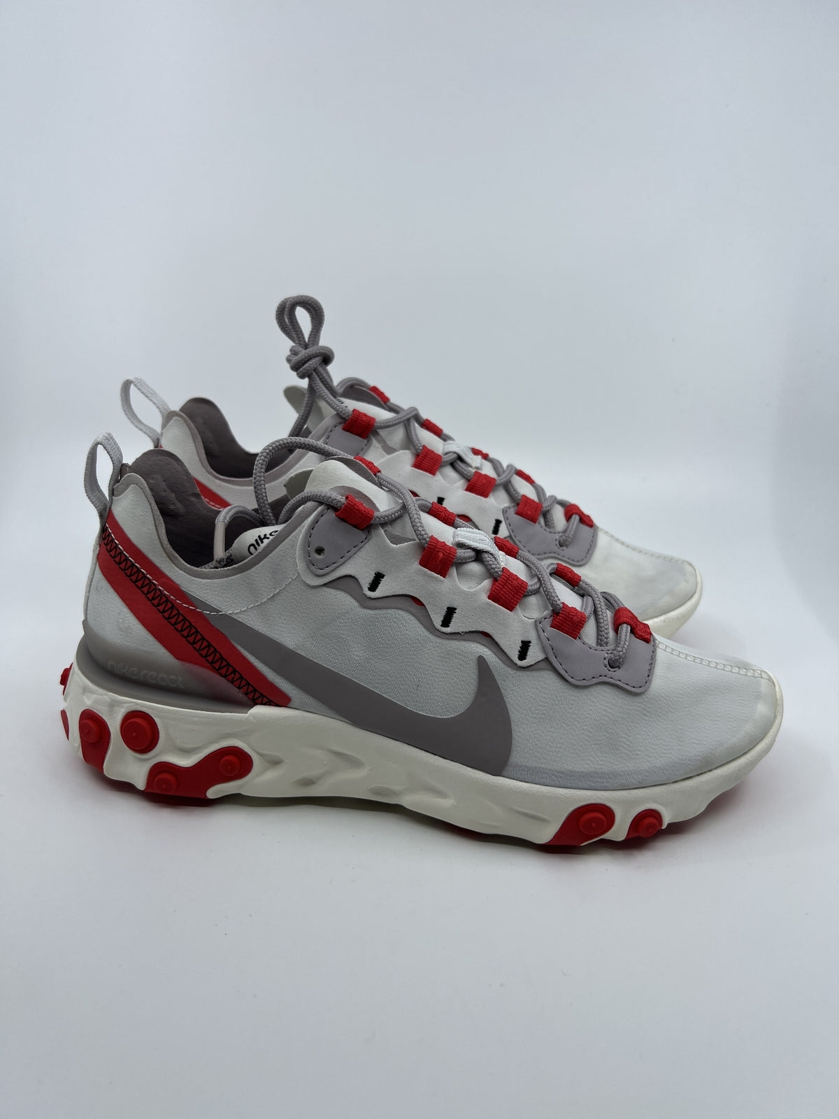 ♻️✅NIKE REACT ELEMENT 55 WHITE/RED Women's Running Sneaker US7 BQ2728