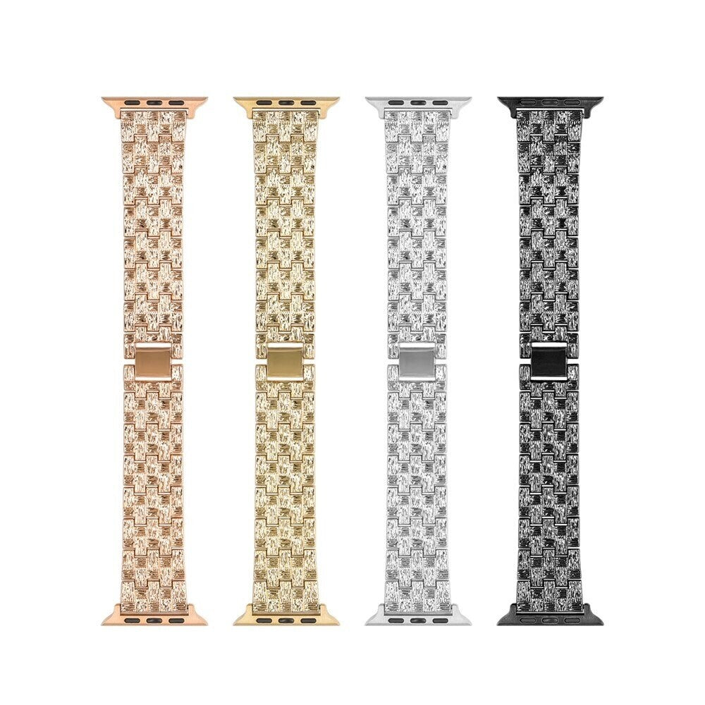 STAINLESS STEEL APPLE WATCH BAND 10/9/8/7/6/5/4/SE ULTRA 1/2 MULTICOLOR LUXURY