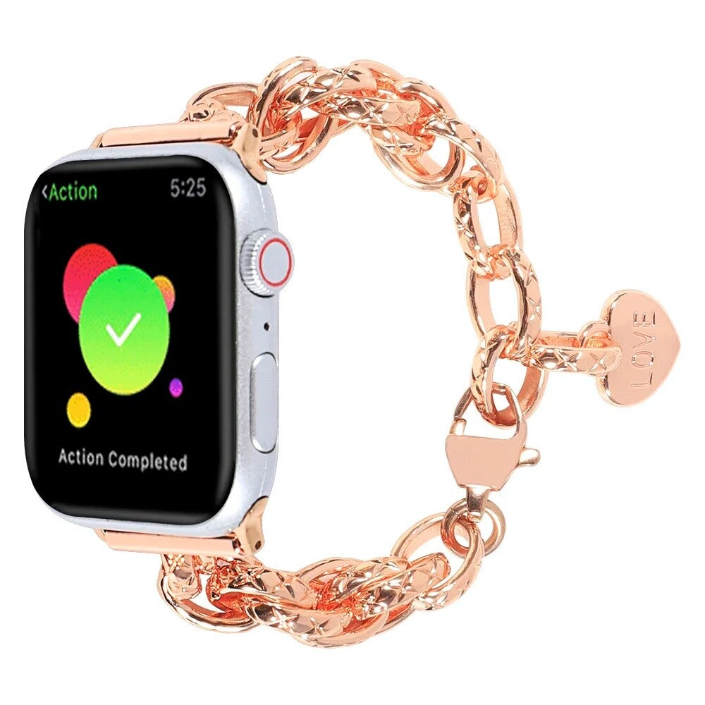 STAINLESS STEEL APPLE WATCH BAND 10/9/8/7/6/5/4/SE ULTRA 1/2 MULTICOLOR LUXURY