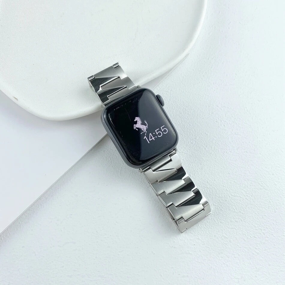 STAINLESS STEEL APPLE WATCH BAND 10/9/8/7/6/5/4/SE ULTRA 1/2 MULTICOLOR LUXURY