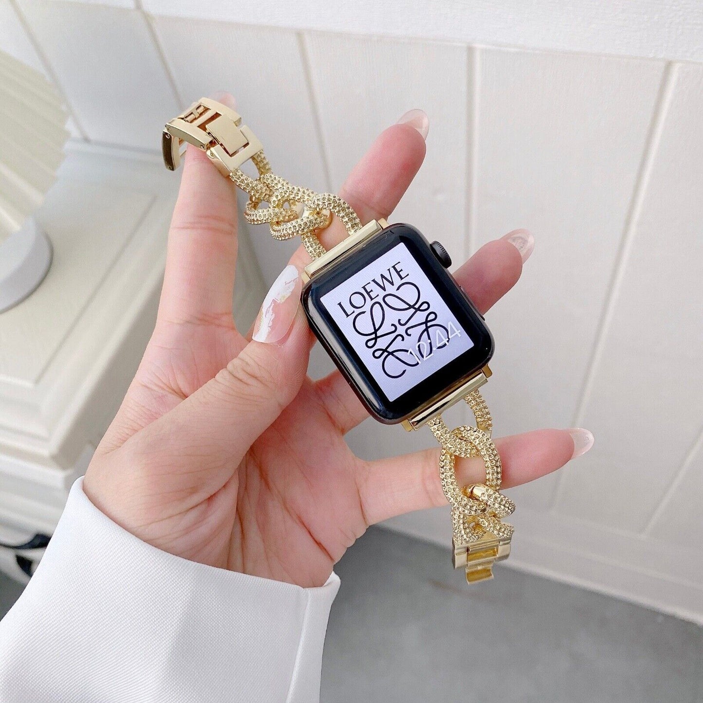STAINLESS STEEL APPLE WATCH BAND 10/9/8/7/6/5/4/SE ULTRA 1/2 MULTICOLOR LUXURY