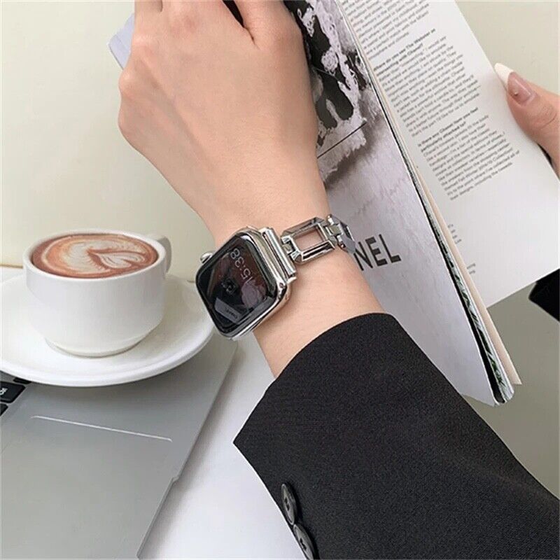 STAINLESS STEEL APPLE WATCH BAND 10/9/8/7/6/5/4/SE ULTRA 1/2 MULTICOLOR LUXURY