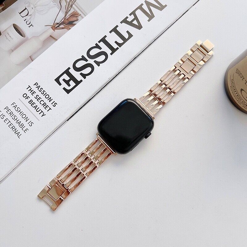 STAINLESS STEEL APPLE WATCH BAND 10/9/8/7/6/5/4/SE ULTRA 1/2 MULTICOLOR LUXURY