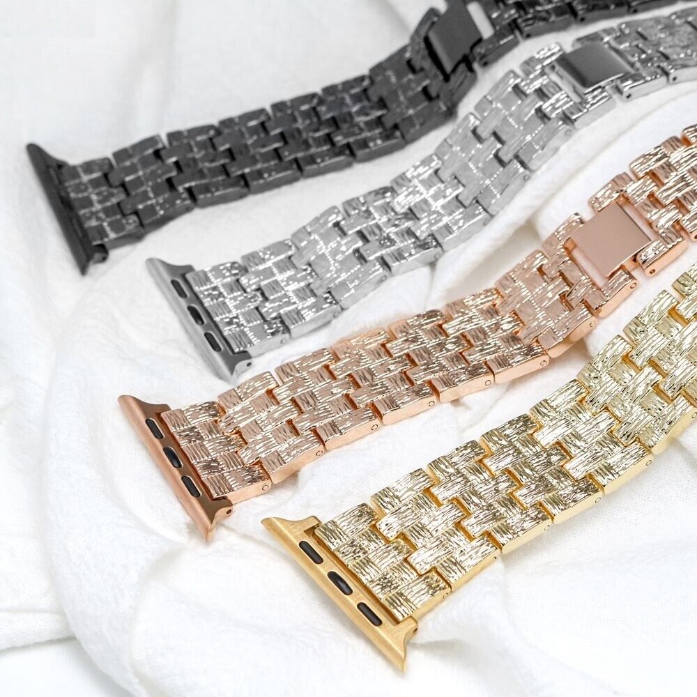 STAINLESS STEEL APPLE WATCH BAND 10/9/8/7/6/5/4/SE ULTRA 1/2 MULTICOLOR LUXURY