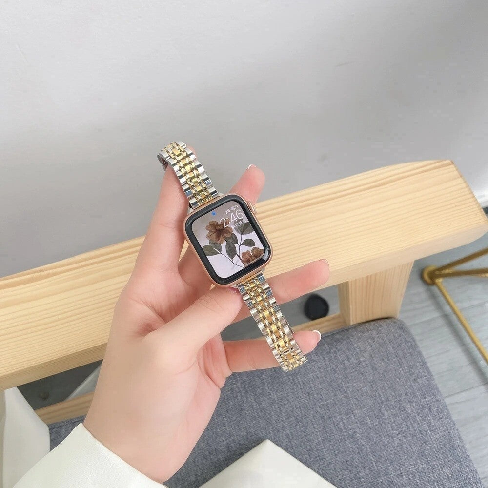 STAINLESS STEEL APPLE WATCH BAND 10/9/8/7/6/5/4/SE ULTRA 1/2 MULTICOLOR LUXURY