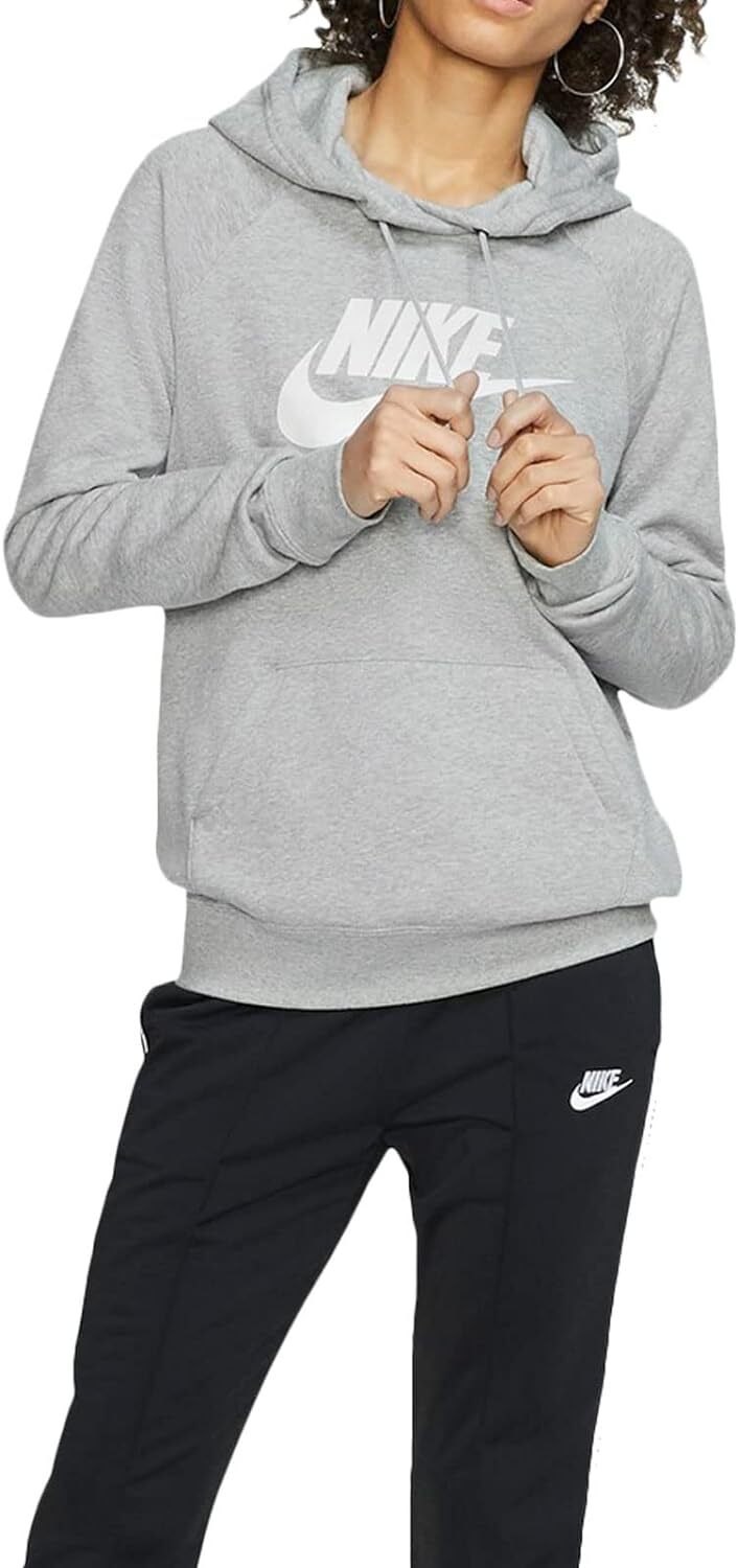 ♻️✅Nike Women's Dark Grey Heather Essential Fleece Hoodie (BV4124 063)