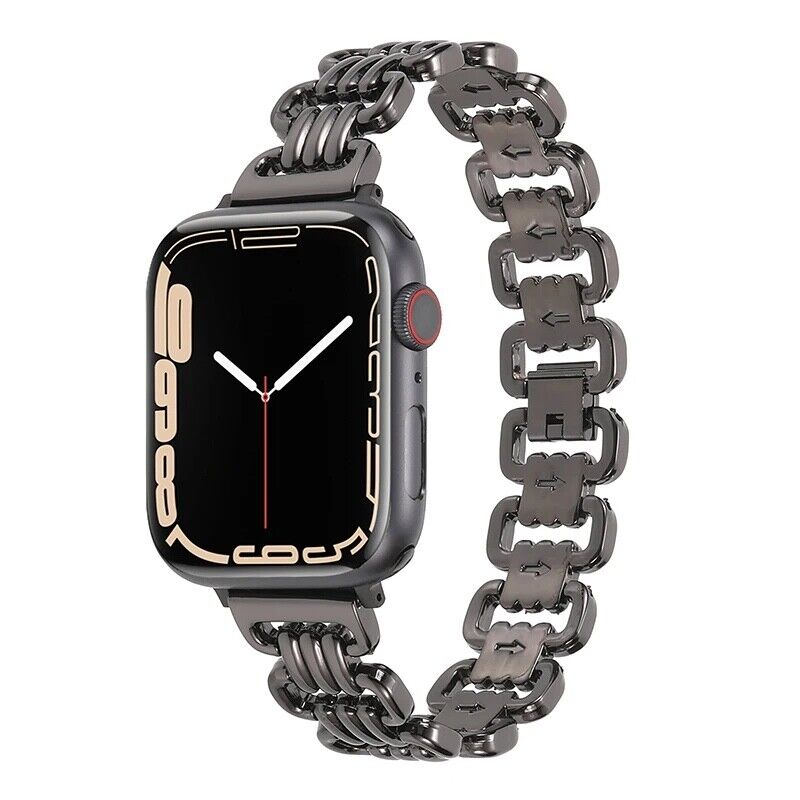STAINLESS STEEL APPLE WATCH BAND 10/9/8/7/6/5/4/SE ULTRA 1/2 MULTICOLOR LUXURY