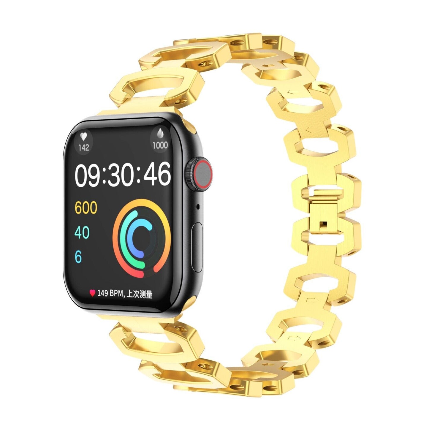 STAINLESS STEEL APPLE WATCH BAND 10/9/8/7/6/5/4/SE ULTRA 1/2 MULTICOLOR LUXURY