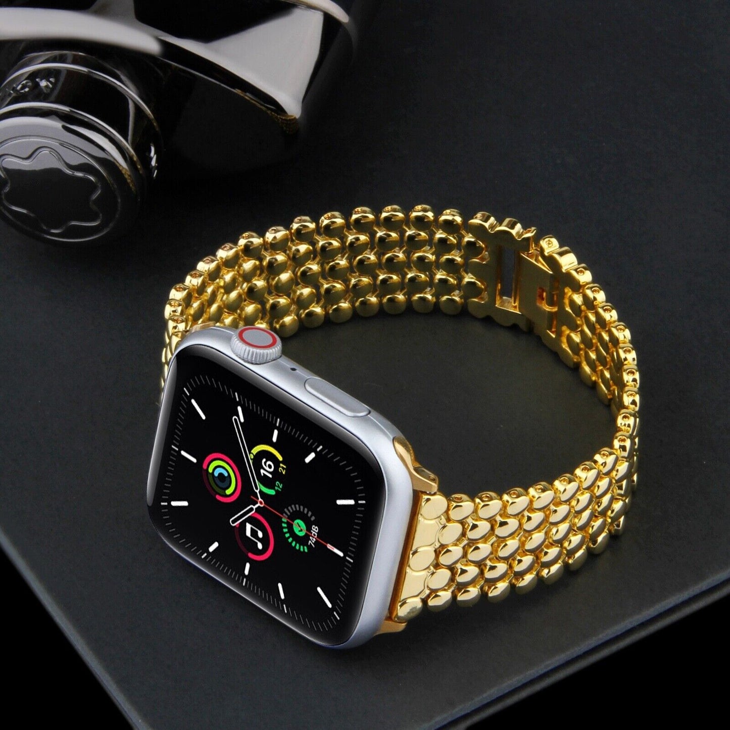 STAINLESS STEEL APPLE WATCH BAND 10/9/8/7/6/5/4/SE ULTRA 1/2 MULTICOLOR LUXURY
