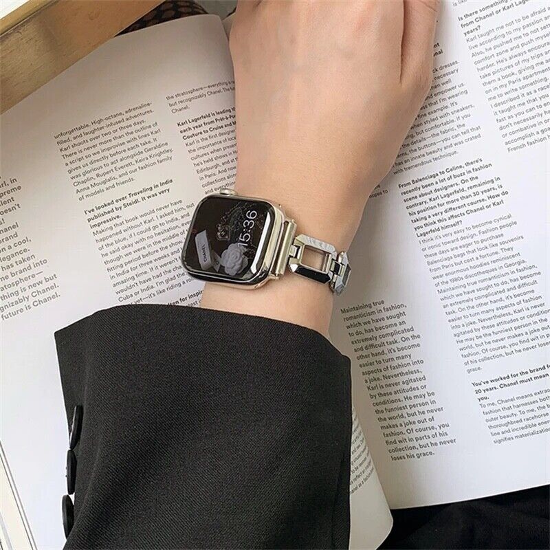 STAINLESS STEEL APPLE WATCH BAND 10/9/8/7/6/5/4/SE ULTRA 1/2 MULTICOLOR LUXURY