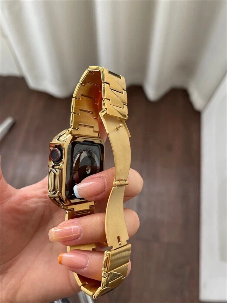 STAINLESS STEEL APPLE WATCH BAND 10/9/8/7/6/5/4/SE ULTRA 1/2 MULTICOLOR LUXURY