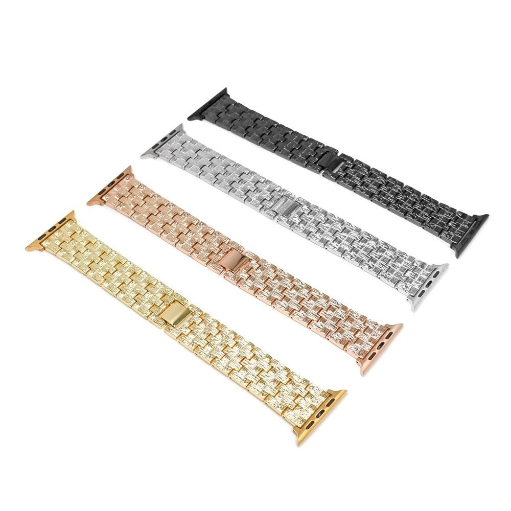 STAINLESS STEEL APPLE WATCH BAND 10/9/8/7/6/5/4/SE ULTRA 1/2 MULTICOLOR LUXURY