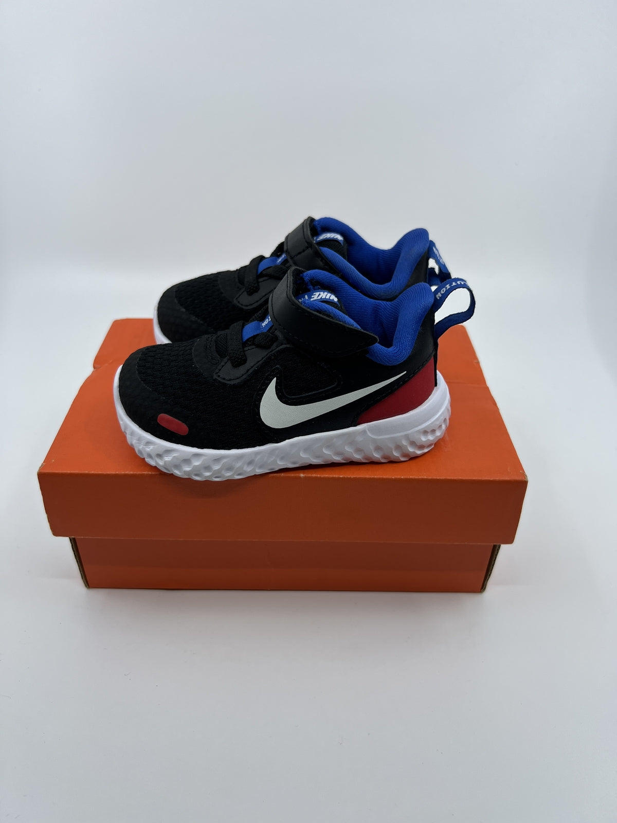 ♻️✅Nike Kids Toddler Revolution 5 Sneakers Black Blue BQ5673 020 Shoes Size4C
