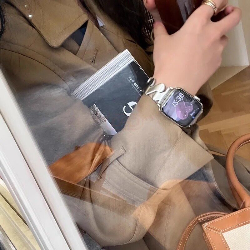 STAINLESS STEEL APPLE WATCH BAND 10/9/8/7/6/5/4/SE ULTRA 1/2 MULTICOLOR LUXURY