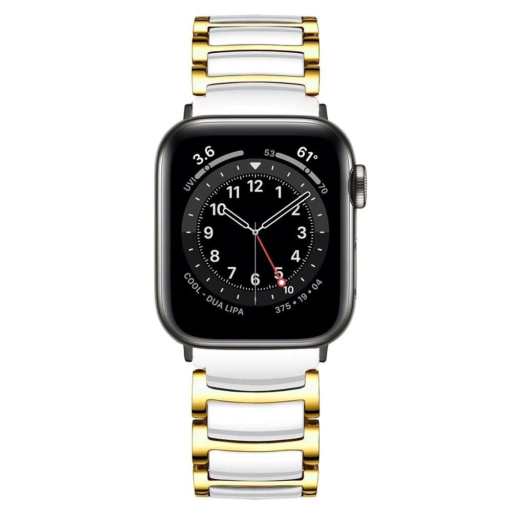 STAINLESS STEEL APPLE WATCH BAND 10/9/8/7/6/5/4/SE ULTRA 1/2 MULTICOLOR LUXURY