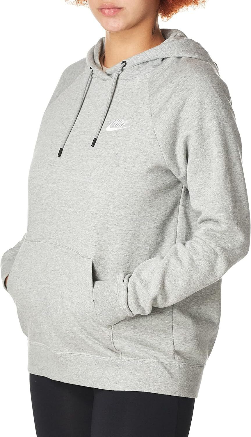 ♻️✅Nike Women's Dark Grey Heather Essential Fleece Hoodie Size XS (BV4124 063)
