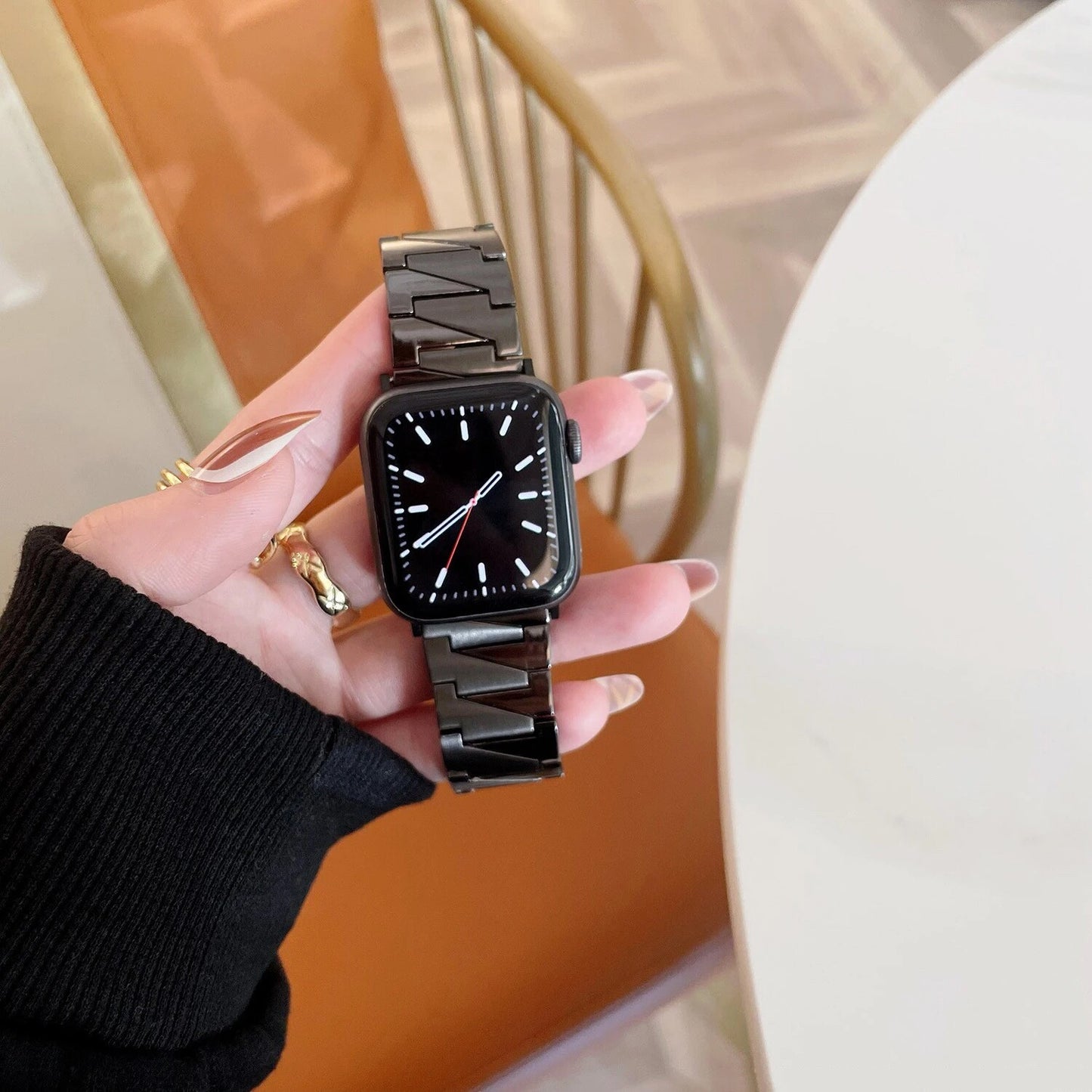 STAINLESS STEEL APPLE WATCH BAND 10/9/8/7/6/5/4/SE ULTRA 1/2 MULTICOLOR LUXURY