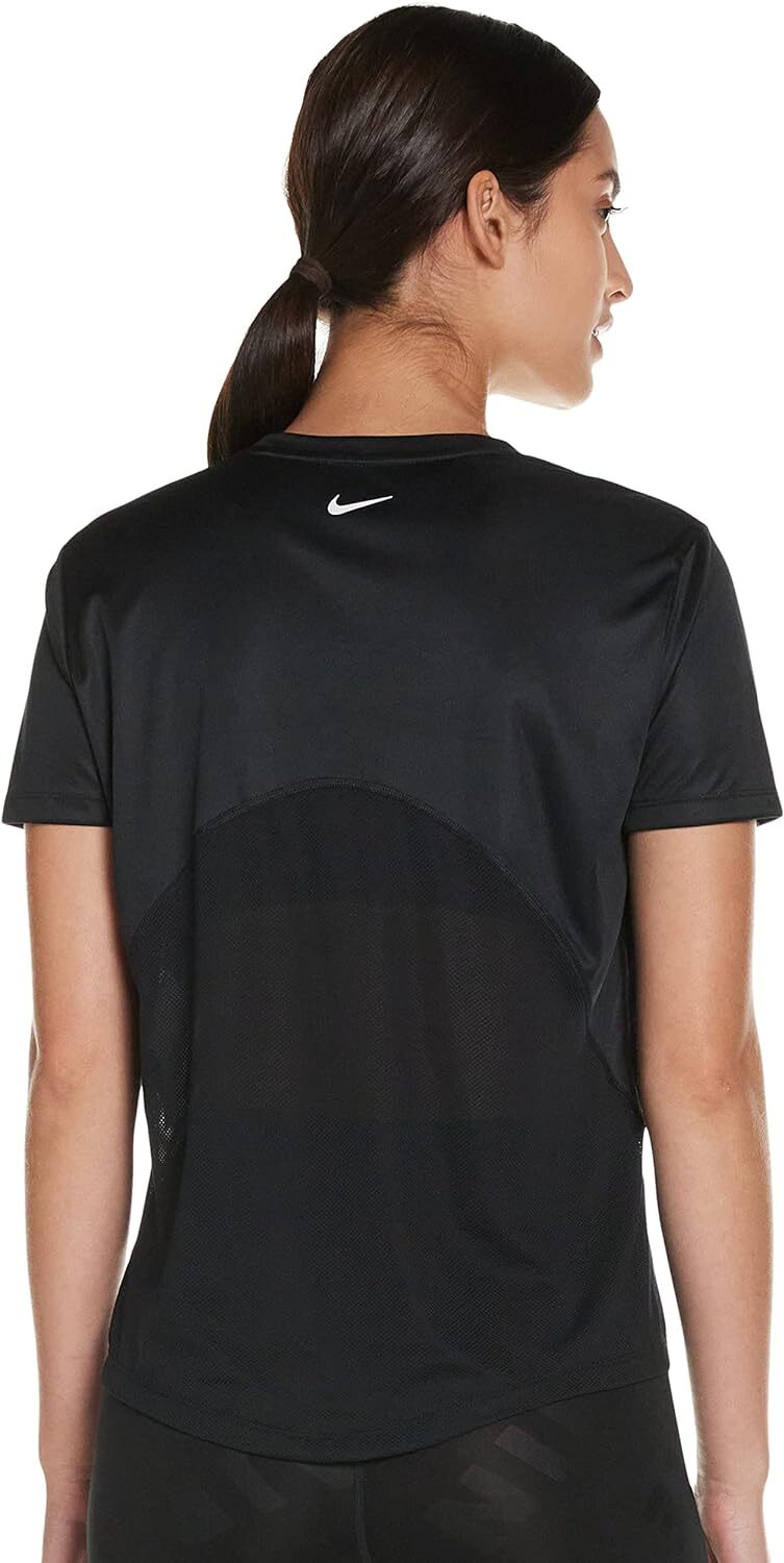 Nike Women's Miler Short Sleeve Running Top Medium Black