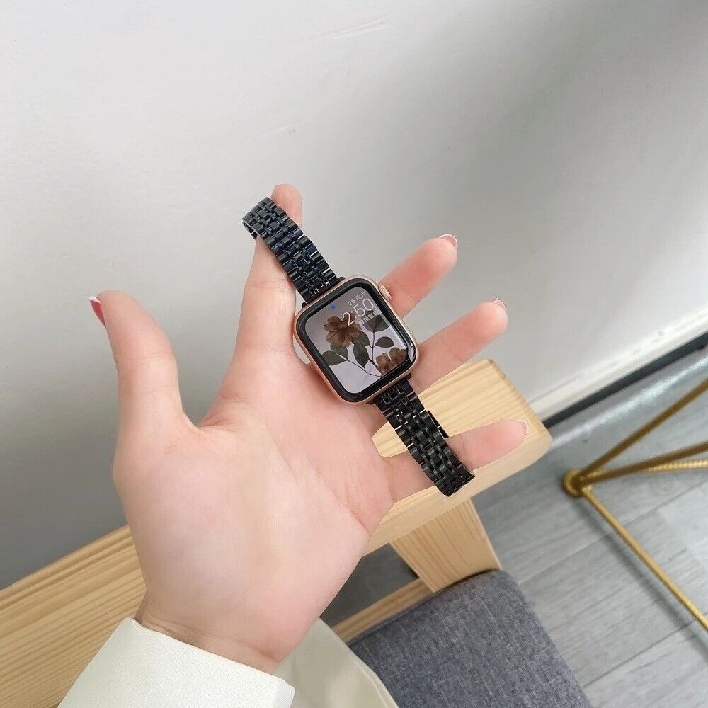 STAINLESS STEEL APPLE WATCH BAND 10/9/8/7/6/5/4/SE ULTRA 1/2 MULTICOLOR LUXURY