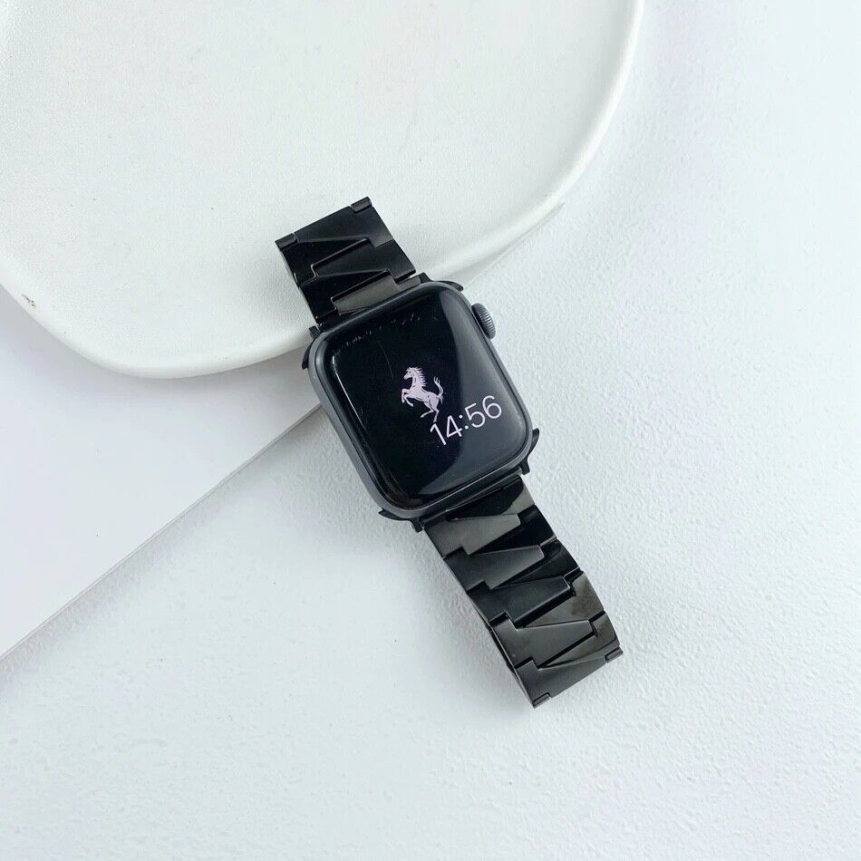 STAINLESS STEEL APPLE WATCH BAND 10/9/8/7/6/5/4/SE ULTRA 1/2 MULTICOLOR LUXURY