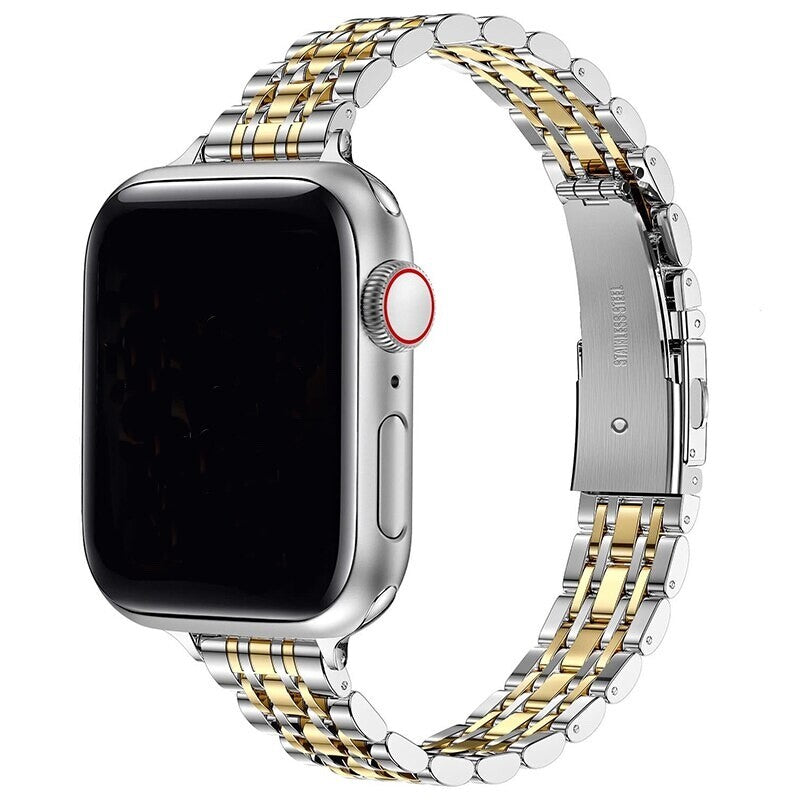 STAINLESS STEEL APPLE WATCH BAND 10/9/8/7/6/5/4/SE ULTRA 1/2 MULTICOLOR LUXURY