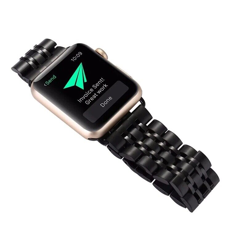 STAINLESS STEEL APPLE WATCH BAND 10/9/8/7/6/5/4/SE ULTRA 1/2 MULTICOLOR LUXURY