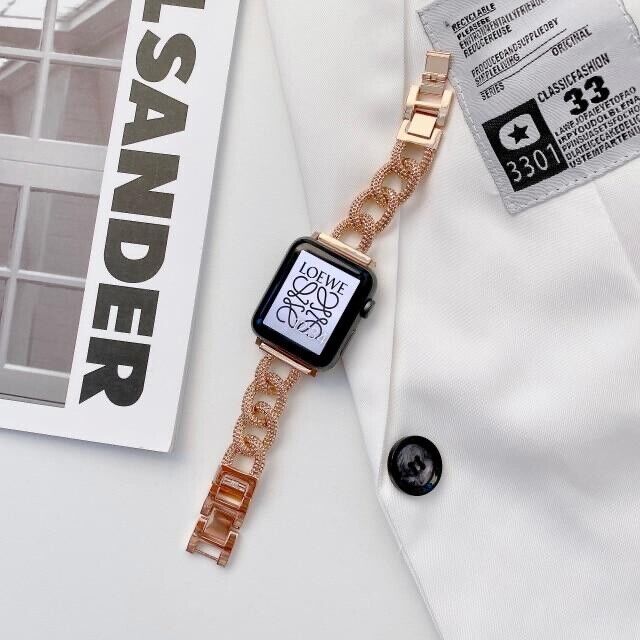 STAINLESS STEEL APPLE WATCH BAND 10/9/8/7/6/5/4/SE ULTRA 1/2 MULTICOLOR LUXURY