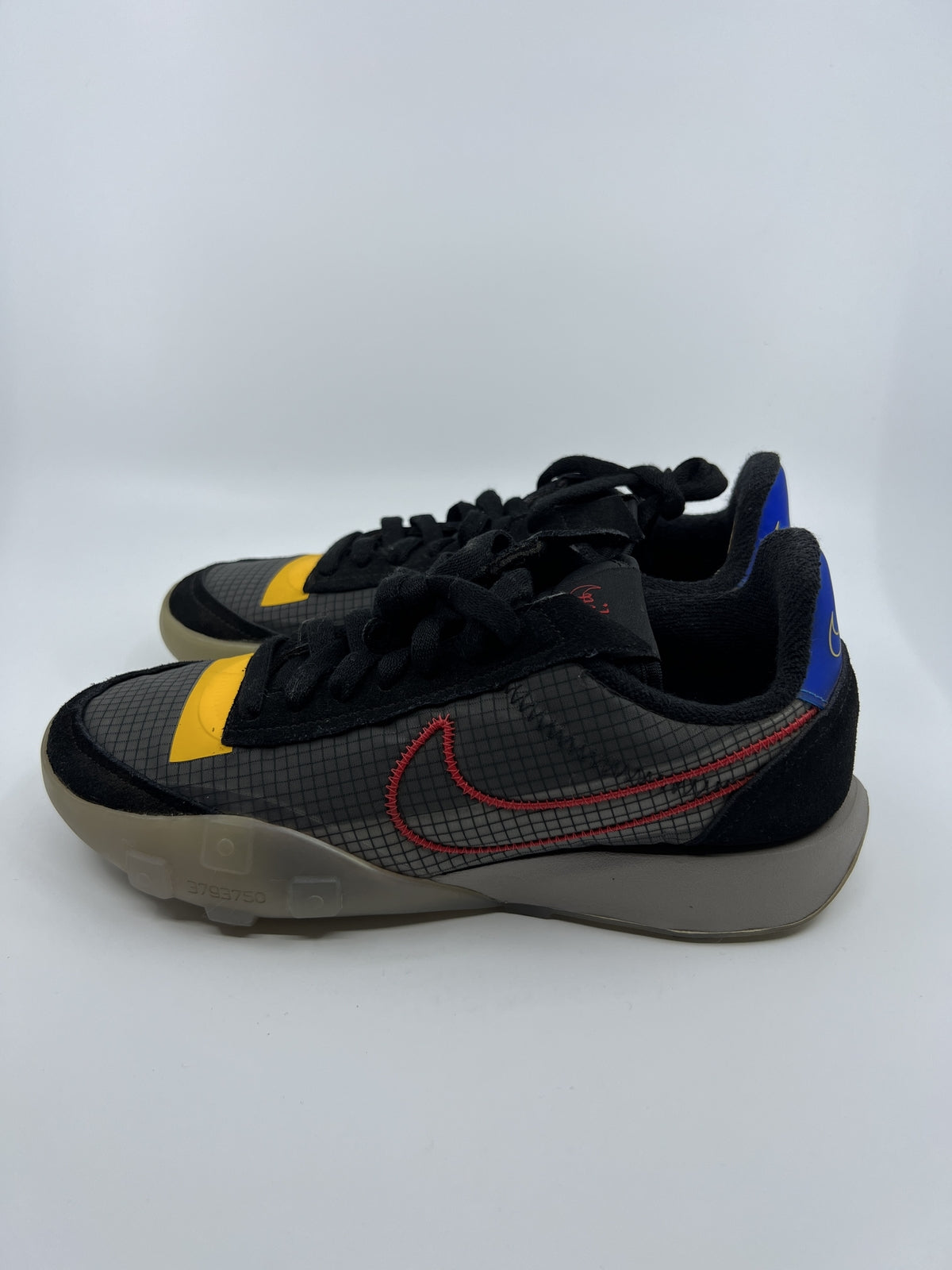 ♻️✅Nike Waffle Racer 2X Black/ Grey Women Sz 7 CK6647 Nice Condition