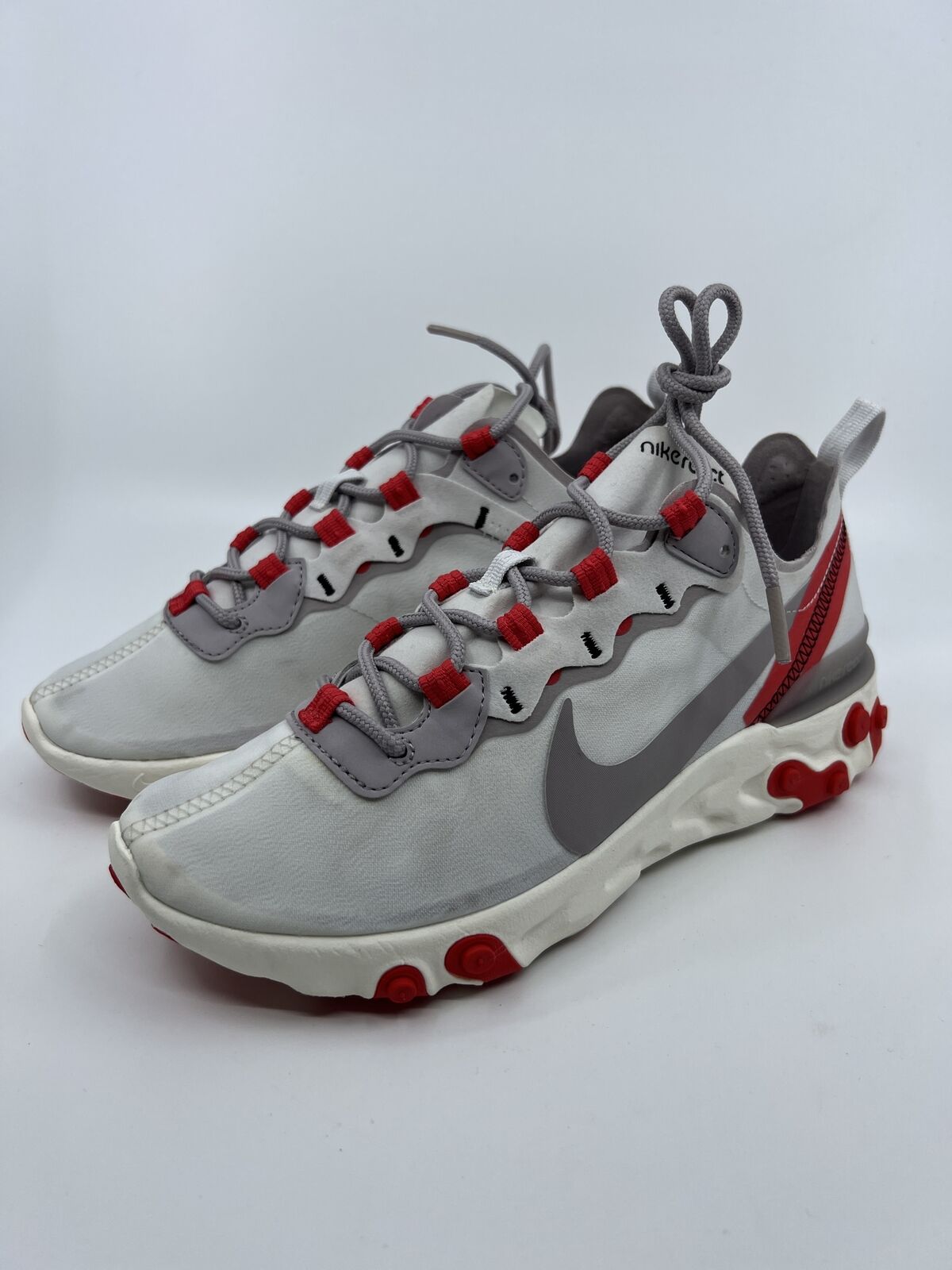 ♻️✅NIKE REACT ELEMENT 55 WHITE/RED Women's Running Sneaker US7 BQ2728