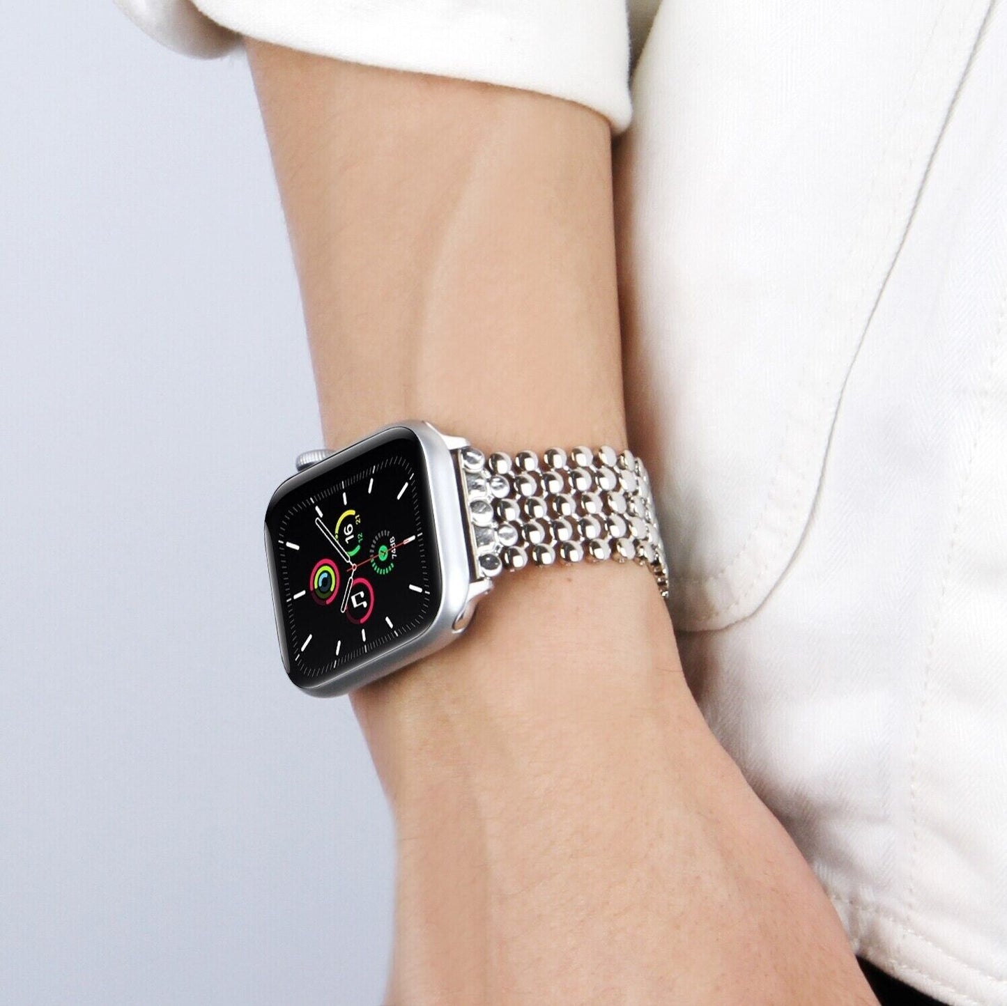 STAINLESS STEEL APPLE WATCH BAND 10/9/8/7/6/5/4/SE ULTRA 1/2 MULTICOLOR LUXURY