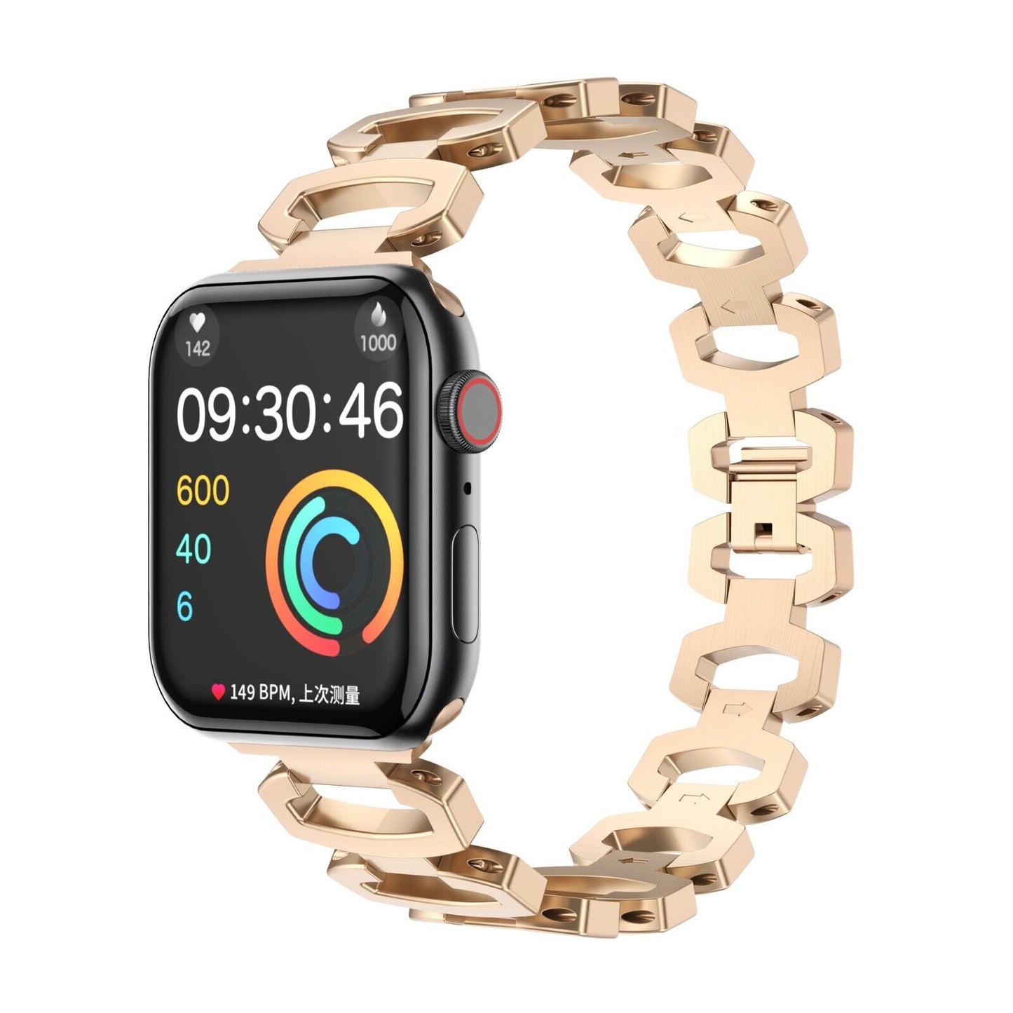 STAINLESS STEEL APPLE WATCH BAND 10/9/8/7/6/5/4/SE ULTRA 1/2 MULTICOLOR LUXURY