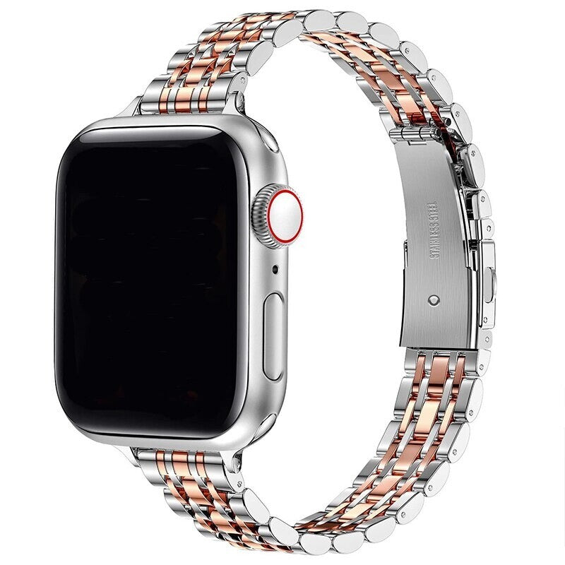 STAINLESS STEEL APPLE WATCH BAND 10/9/8/7/6/5/4/SE ULTRA 1/2 MULTICOLOR LUXURY