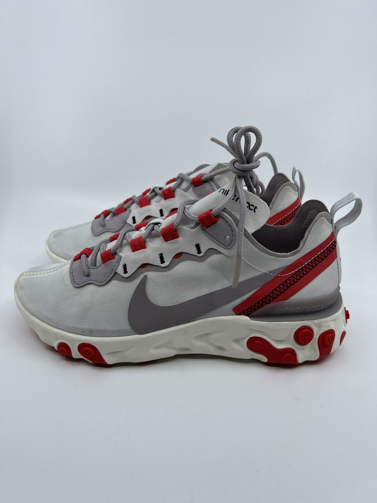♻️✅NIKE REACT ELEMENT 55 WHITE/RED Women's Running Sneaker US7 BQ2728