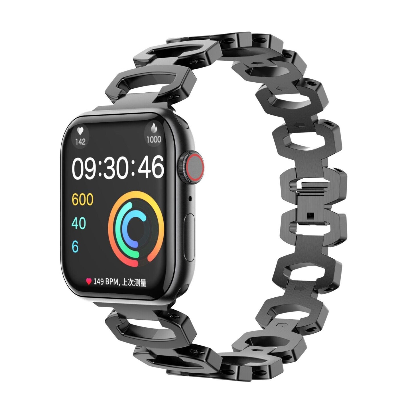 STAINLESS STEEL APPLE WATCH BAND 10/9/8/7/6/5/4/SE ULTRA 1/2 MULTICOLOR LUXURY