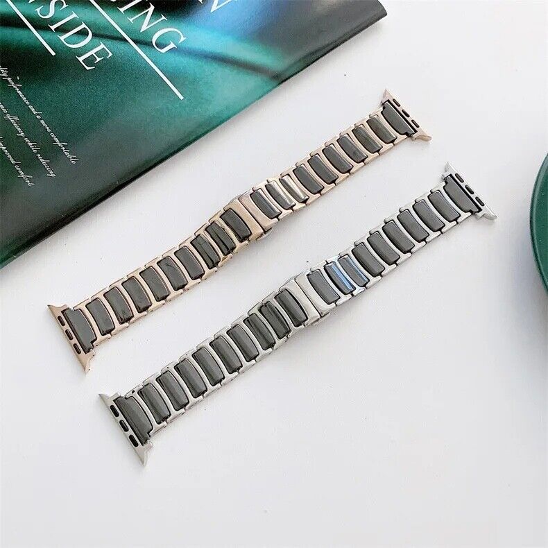 STAINLESS STEEL APPLE WATCH BAND 10/9/8/7/6/5/4/SE ULTRA 1/2 MULTICOLOR LUXURY