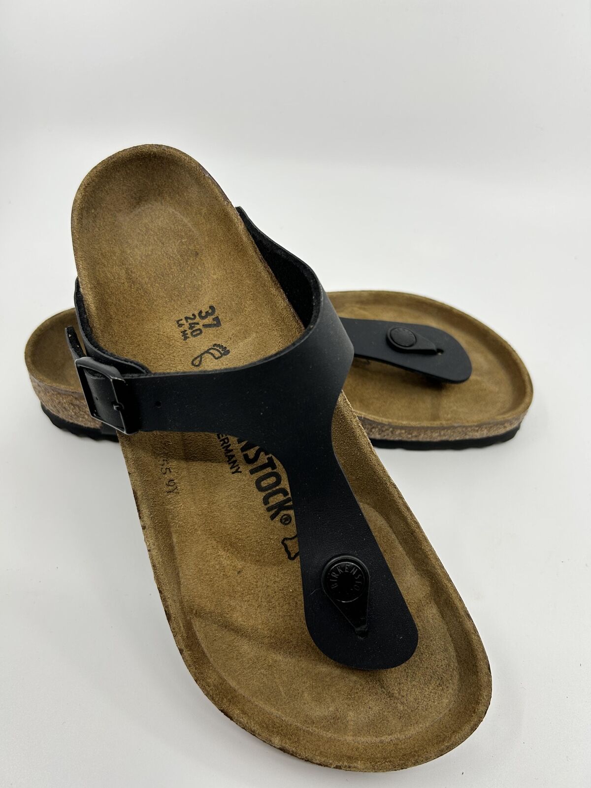 ♻️✅Birkenstock Gizeh BS Black Women's Sandal US6 Brand New Recycled Box