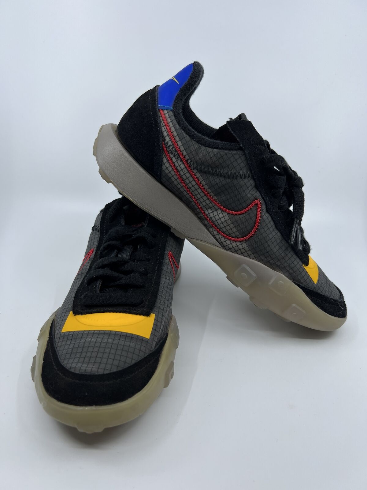 ♻️✅Nike Waffle Racer 2X Black/ Grey Women Sz 7 CK6647 Nice Condition