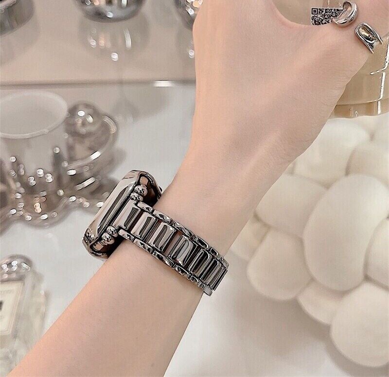 STAINLESS STEEL APPLE WATCH BAND 10/9/8/7/6/5/4/SE ULTRA 1/2 MULTICOLOR LUXURY