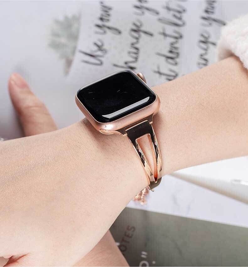 STAINLESS STEEL APPLE WATCH BAND 10/9/8/7/6/5/4/SE ULTRA 1/2 MULTICOLOR LUXURY