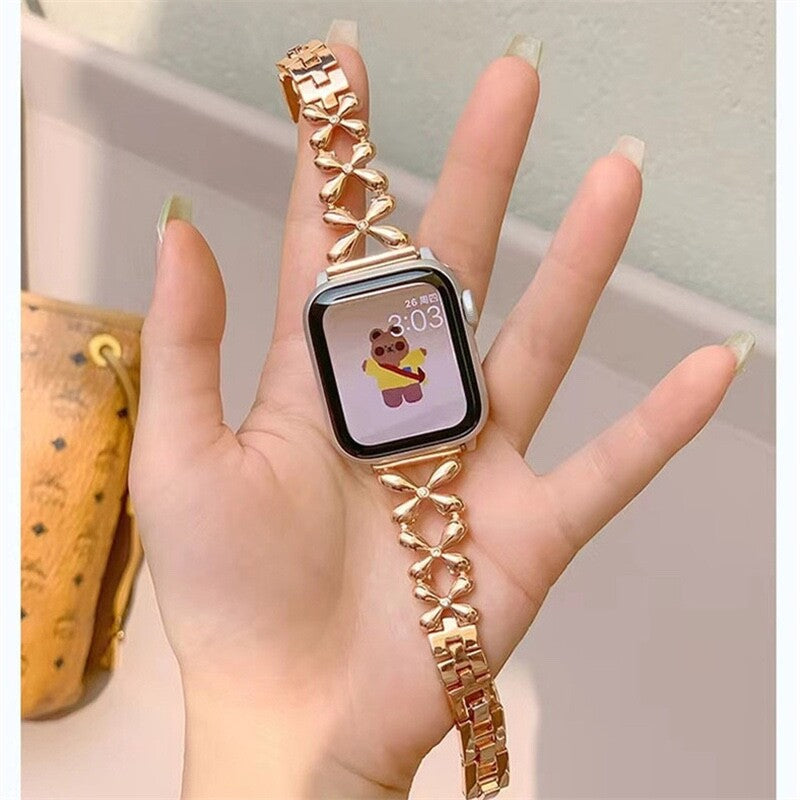 STAINLESS STEEL APPLE WATCH BAND 10/9/8/7/6/5/4/SE ULTRA 1/2 MULTICOLOR LUXURY