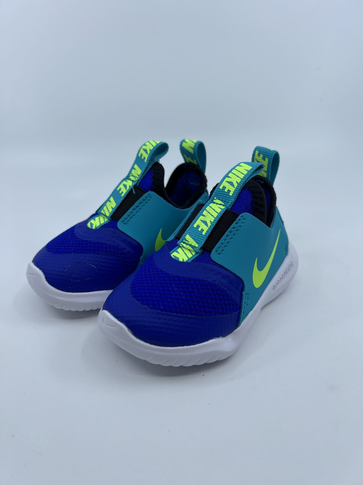 ♻️✅Nike Flex Runner (TD) Blue/Green Slip-On Shoes AT4665-601 Toddler US5C